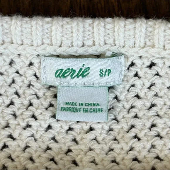 Aerie Crochet Halter Tank Top Babydoll S Crop Boho Festival Cotton Open Knit - Picture 3 of 8